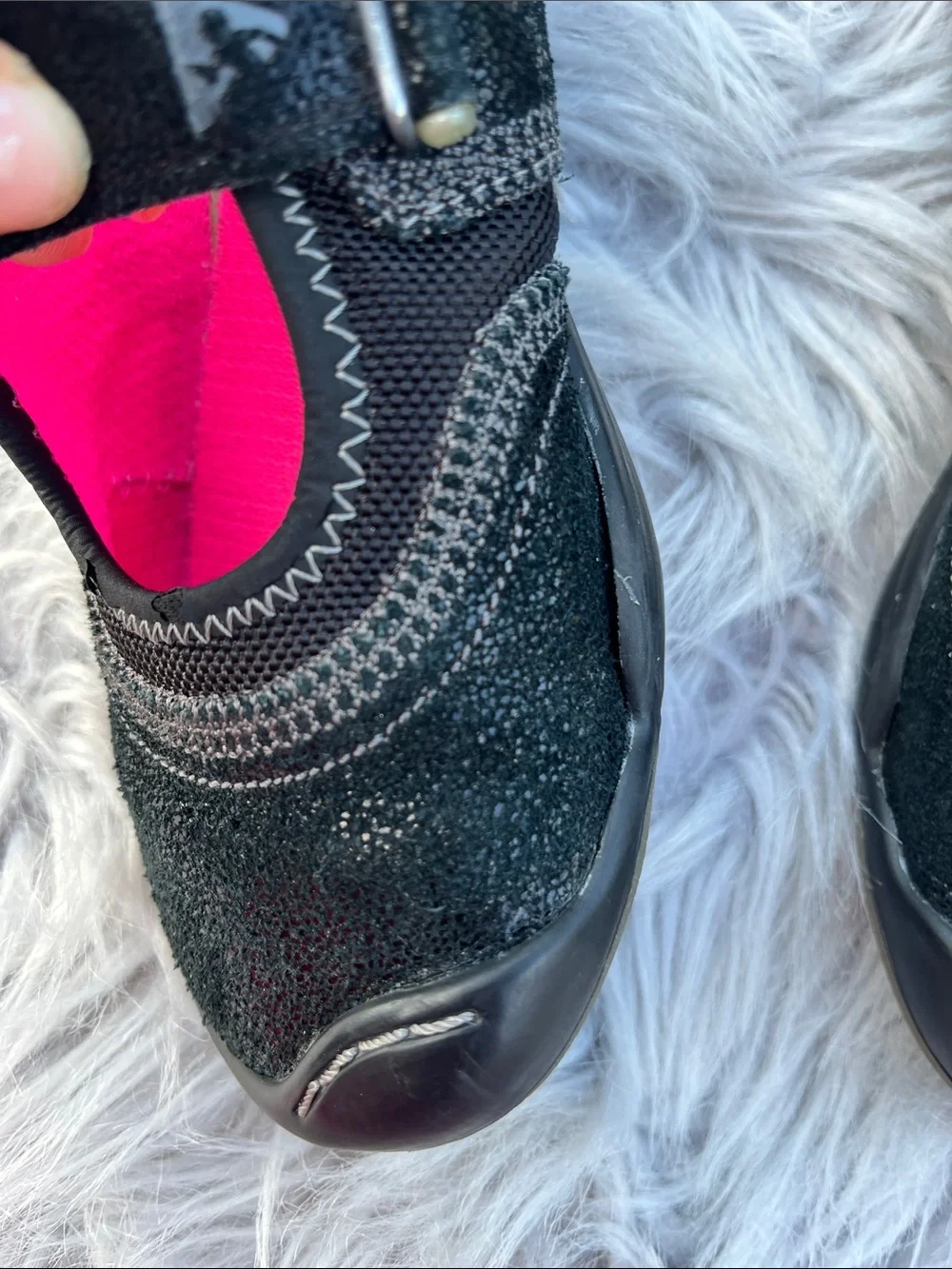 PLAE Black Mary Jane Shoes with Bright Pink Insole